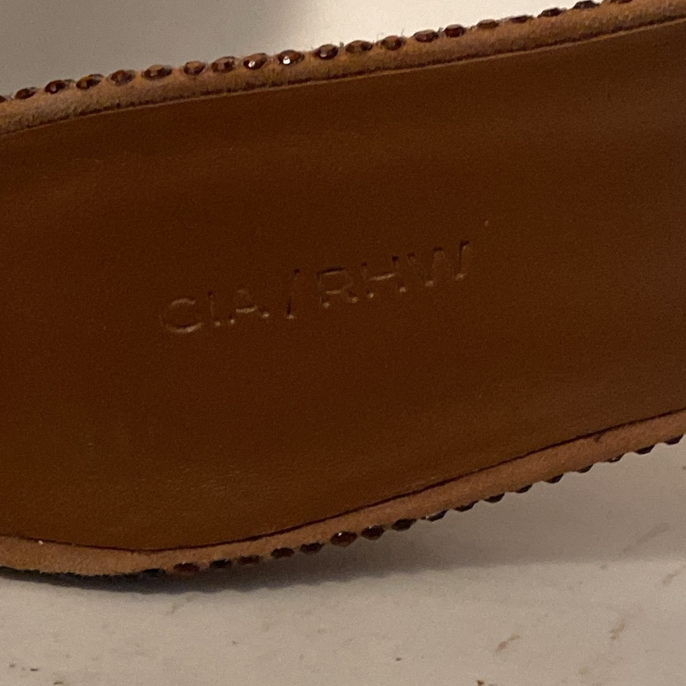 GIABORGHINI Gia/RHW Rosie14S Camel Brown Square Toe Heel Sandals EU 37.5/7.5 - Picture 4 of 8